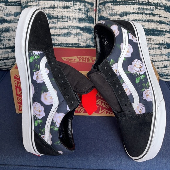 Vans Old Skool Romantic Floral Black/True White MENS - Picture 12 of 16